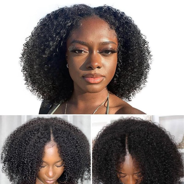Shine Hair Wig Brazilian Curly Wave V Part Wig Human Hair 250% Density Review