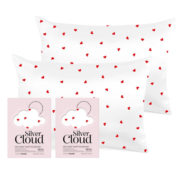 Silver Cloud Beauty Silver Cloud Heart Print Satin Pillowcase Twinpack Review