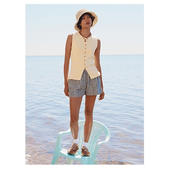 Simons A-line linen-blend short Review