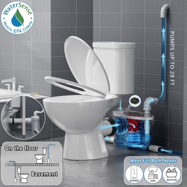 Simple Project SNFLEX Two-Piece Macerating Toilet | 600W Upflush Toilet Review