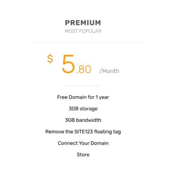 SITE123 Premium Plan Reviews
