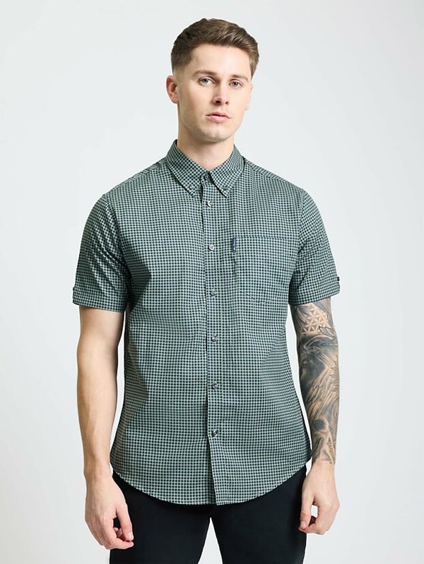 Slaters Menswear Ben Sherman Regular Fit Green Geometric Print Short Sleeve Shirt Review
