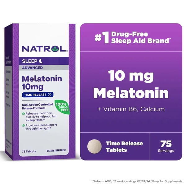 SleepAids Natrol Sleep Advanced Melatonin Time Release Tablets Nighttime Sleep Aid 10mg 75 Count Reviews