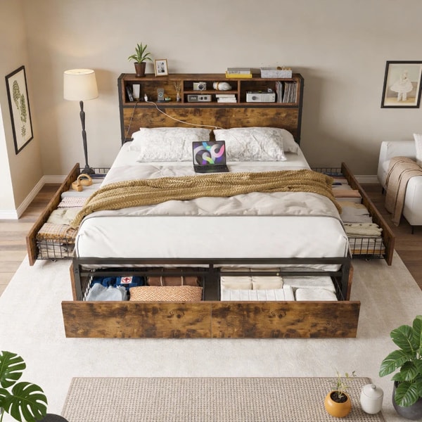 Snhomee Snhomee Bed Frame with Storage Review