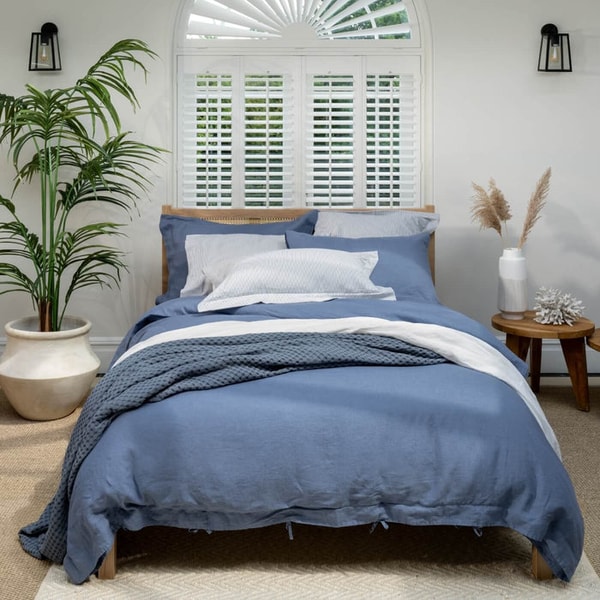 Soak & Sleep Denim Blue French Linen Pillowcases Reviews