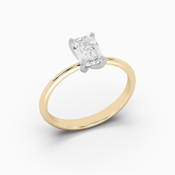 SOLO for Diamonds Ring with White and Yellow Gold and Emerald Cut Lab-grown Diamond mono 2226 Відгук