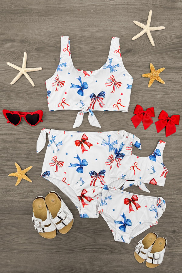 Sparkle In Pink Red White Blue Bow Bikini Review