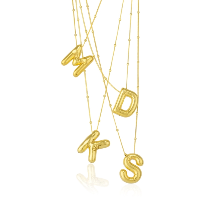 Spero London Necklace Reviews: Initial Balloon Bubble Letter Sphere Necklace