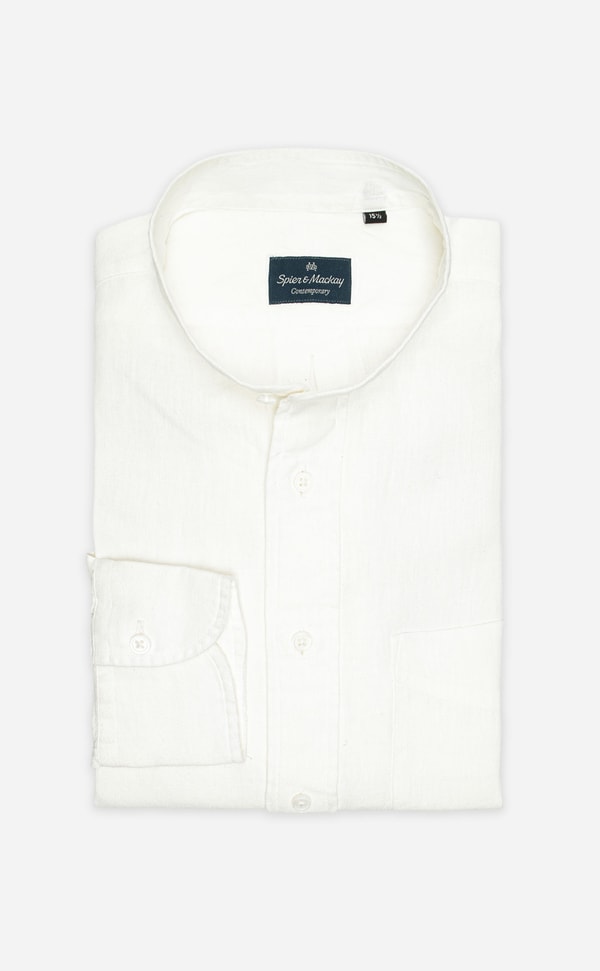 Spier & Mackay White Band Collar Linen Shirt Review
