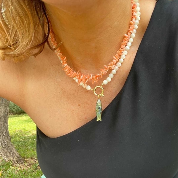  Decadorn SS25 Drift Away Charm Necklace | Labradorite & Pearl Reviews
