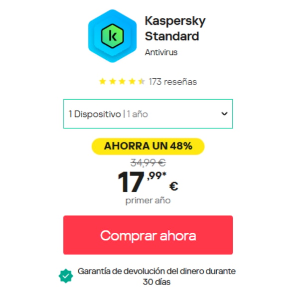 Kaspersky Standard Antivirus Rese&ntilde;a
