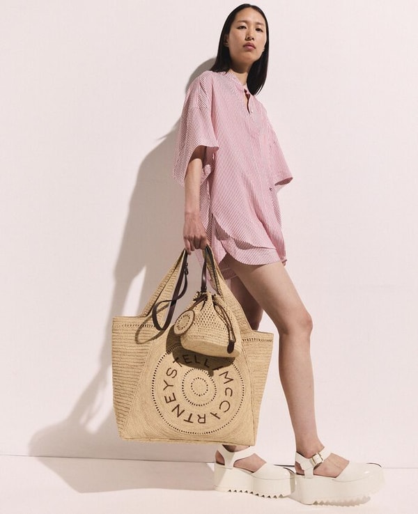 Stella McCartney Logo Large Crochet Raffia Tote Bag Review