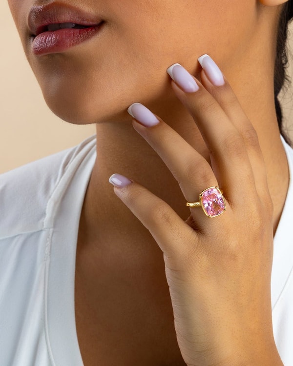 Sterling Forever Pink Sapphire Cushion Ring Review
