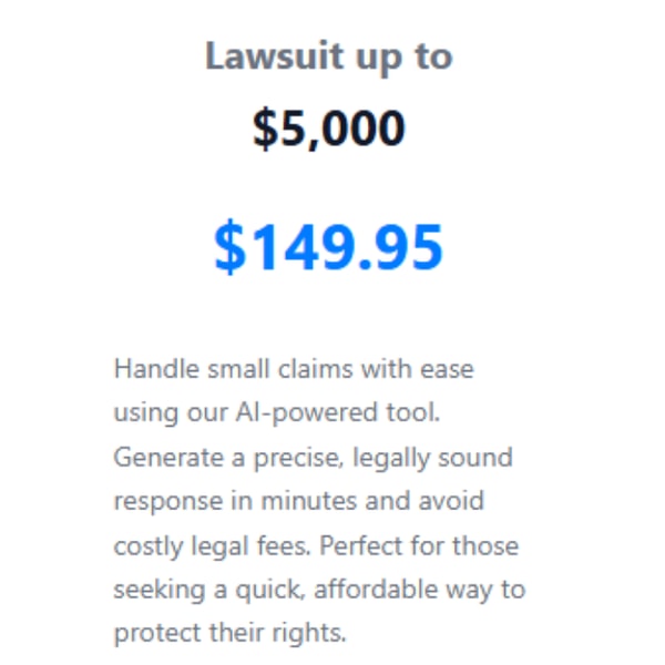 Summons Master Summons Response Package up to $5,000 Review