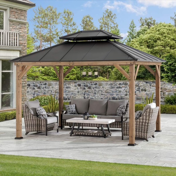 SUNJOY 10 x 12 ft Wood Gazebo Review