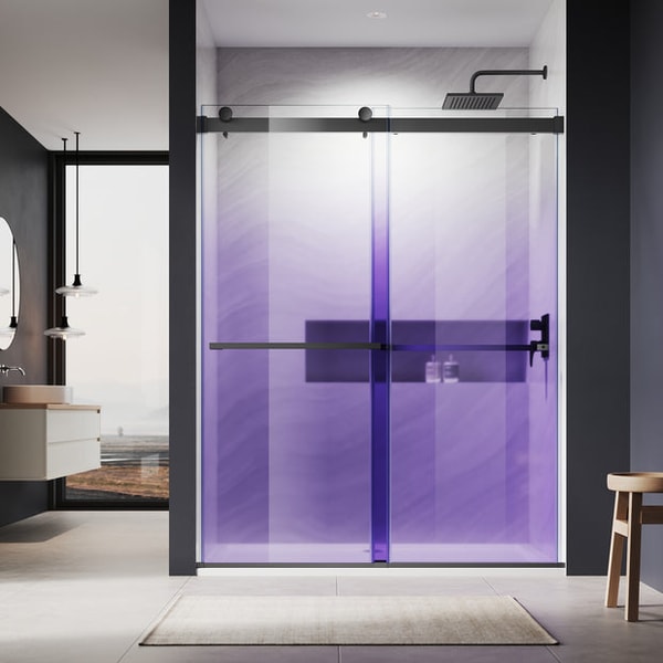 Sunny Shower Custom Gradient Glass Double Sliding Shower Doors Reviews
