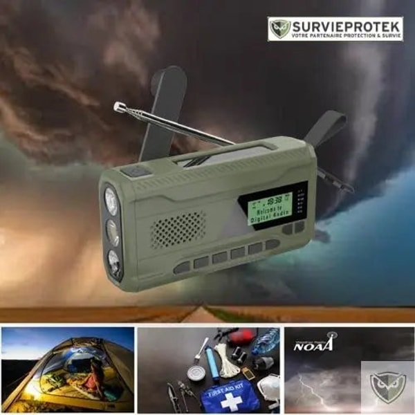 Survieprotek BIVOUAK&trade; Radio de survie &agrave; manivelle Dynamo MULTI-FONCTIONS Avis