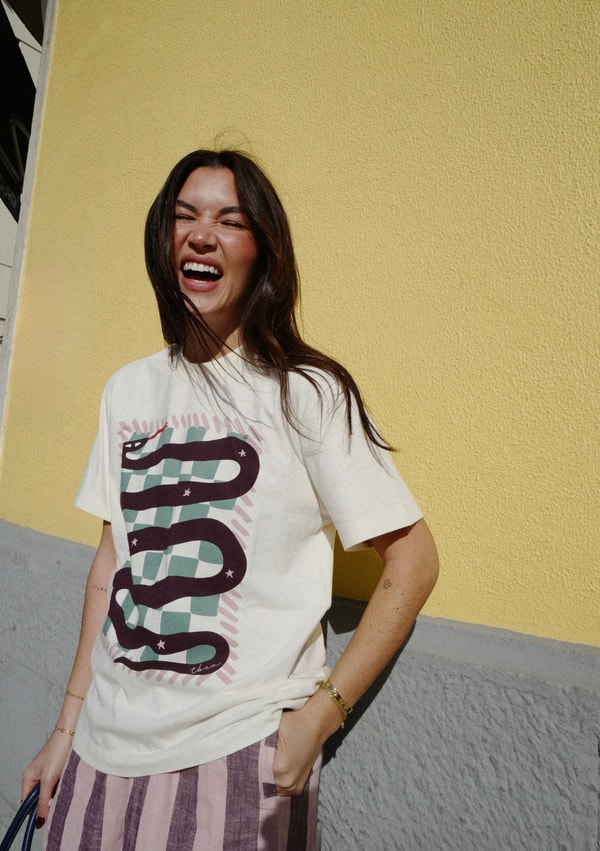 TBCo Cotton T-Shirt in Ecru Snake Review