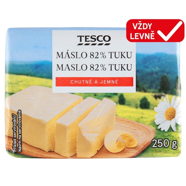 Tesco M&aacute;slo 82% tuku 250g Recenze