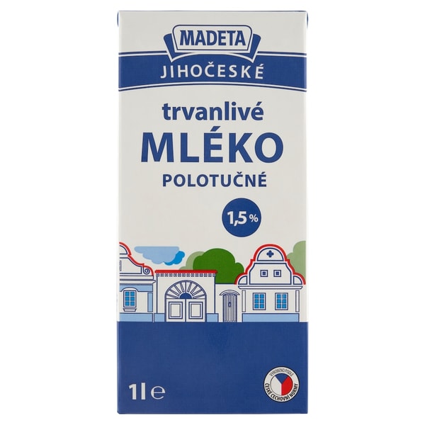 Tesco Madeta Jihočesk&eacute; trvanliv&eacute; ml&eacute;ko polotučn&eacute; 1,5 % 1l Recenze