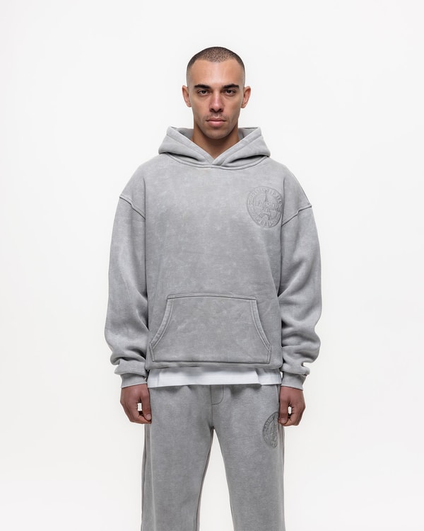 The Designer Box Magiri Embroidered Acid Wash Hoodie in Washed Oatmeal Review