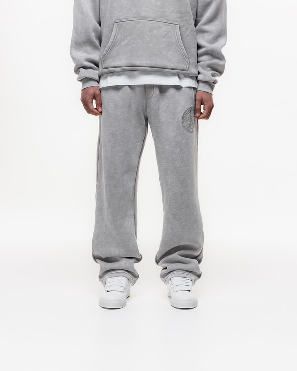 The Designer Box Magiri Embroidered Acid Wash Joggers in Washed Oatmeal Review
