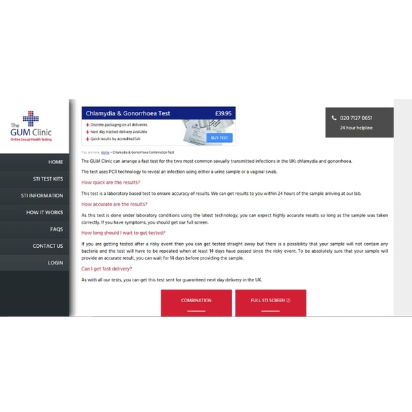 The GUM Clinic Chlamydia & Gonorrhoea Combination Test Review