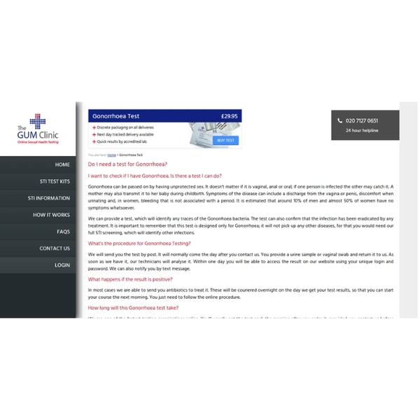 The GUM Clinic Gonorrhoea Test Review