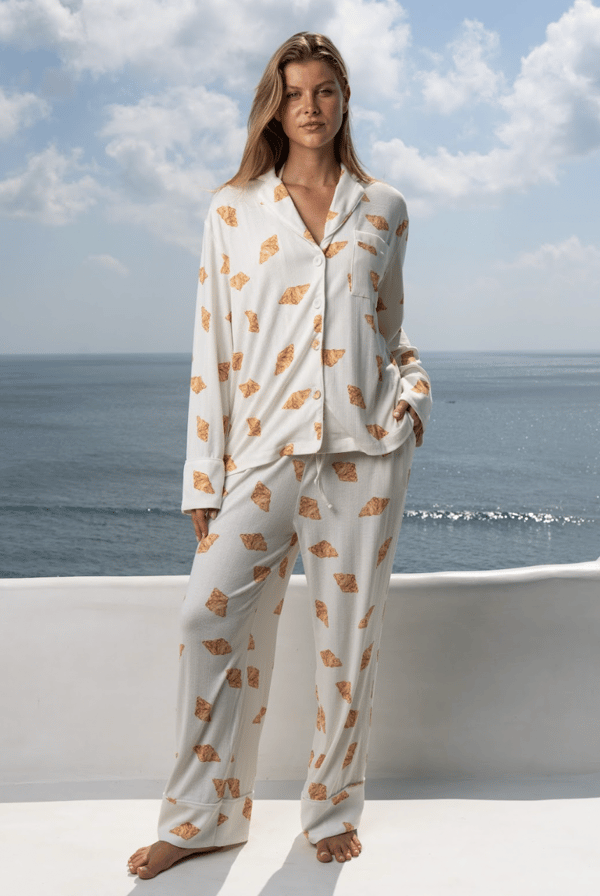 The Night Store Women's Pointelle Pyjama Trouser Set - Croissant Review