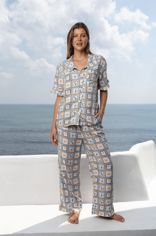 The Night Store Women's Frill Collar Pyjama Trouser Set - Seashell Review