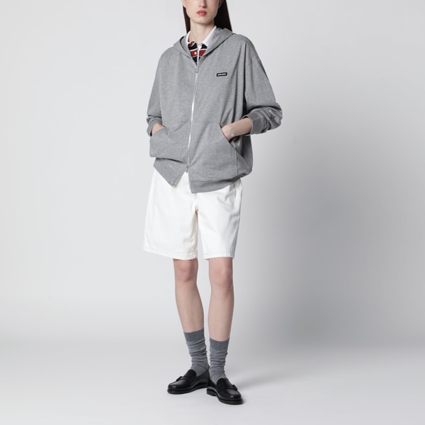 TheDoubleF Felpa con zip grigia in cotone Miu Miu Recensione