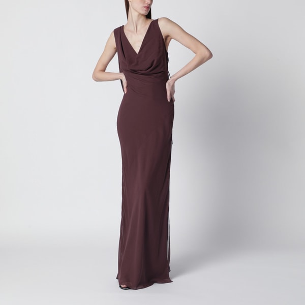 The Andamane Aubergine Silk-Blend Long Dress Review