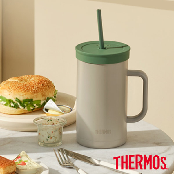 THERMOS 不銹鋼真空吸管杯_TKHA系列_1000ml_灰 评测