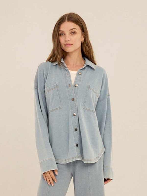 Threads 4 Thought Blaire Denim Terry Button-Down Review