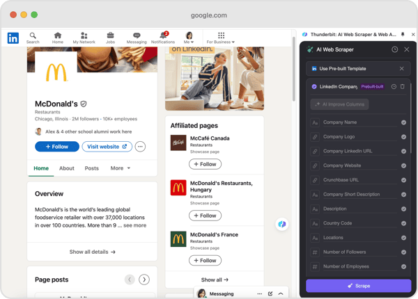 Thunderbit: AI Web Scraping Tool for Business