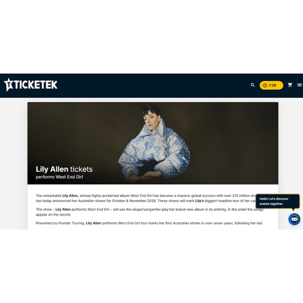 Ticketek Lily Allen Tickets Review