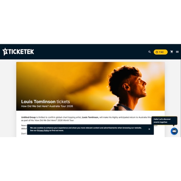 Ticketek Louis Tomlinson Tickets Review