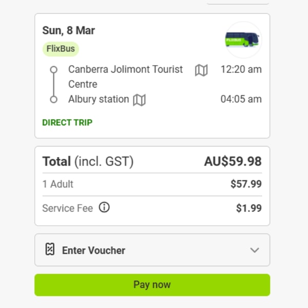 FlixBus Bus to Albury Reviews