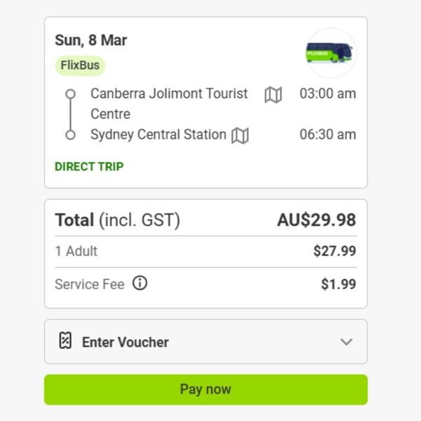 FlixBus Bus to Sydney Reviews