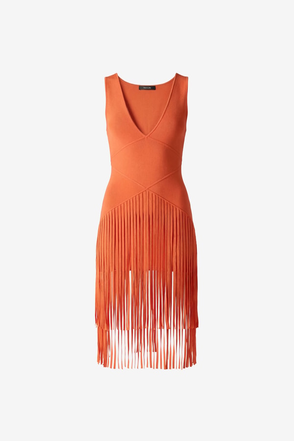 Toccin Patricia V-Neck Seamed Midi Dress with Fringe Review