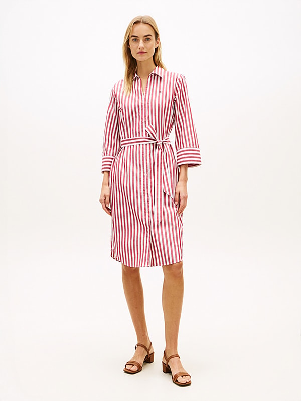 Relaxed fit midi-overhemdjurk met ceintuur Beoordeling