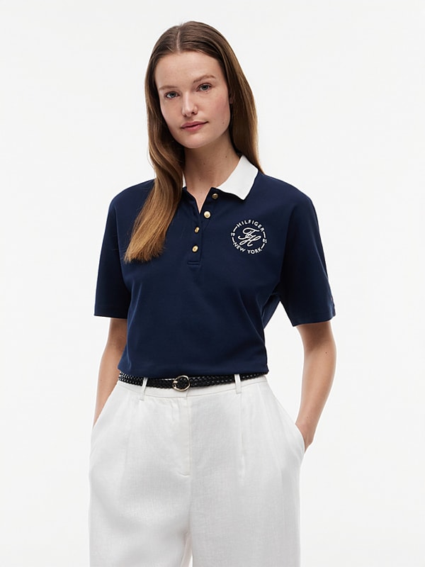 Tommy Hilfiger Koszulka polo o regularnym kroju z guzikami w kolorze złota Recenzja