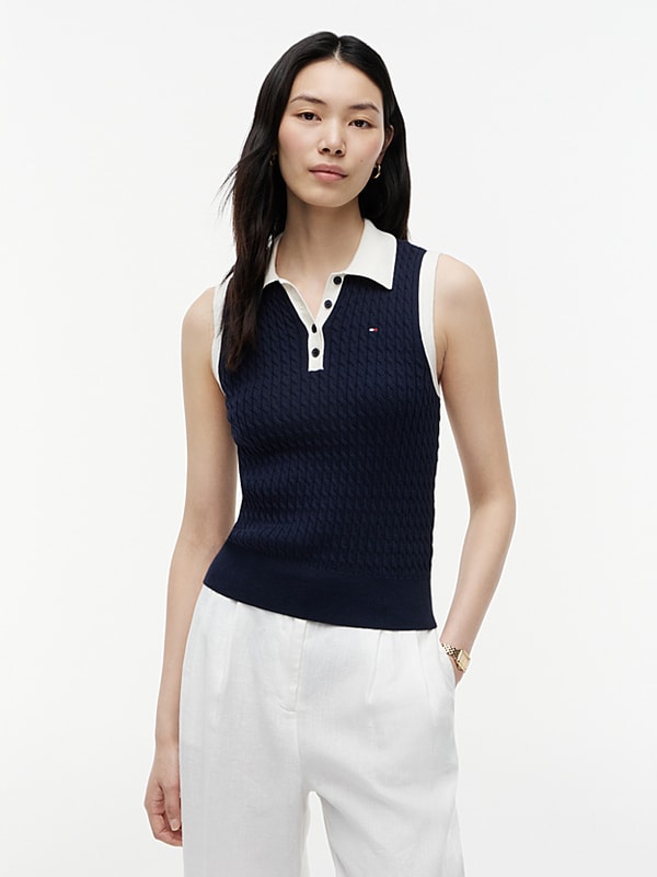 Tommy Hilfiger Cable Knit Polo Jumper Recenze