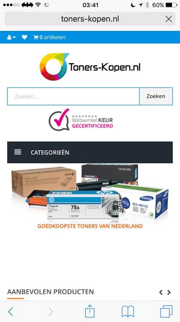 Toners-kopen.nl Beoordeling