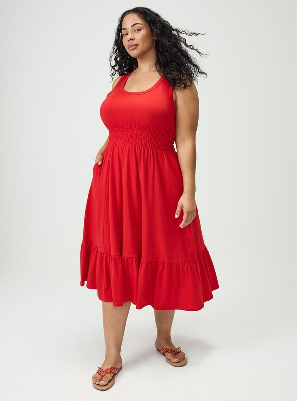 Torrid Midi Shirred Drop-Waist Dress Review