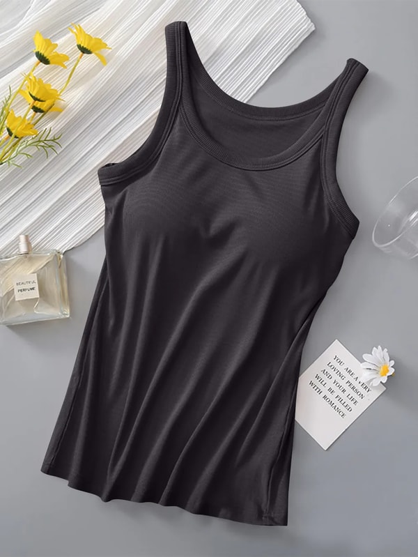 Trendsi Round Neck Tank with Bra Reviews