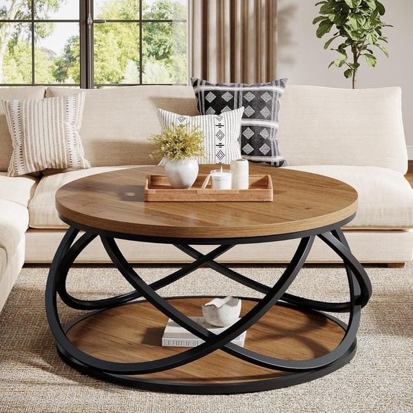 Tribesigns Two-Tier Round Coffee Table Review