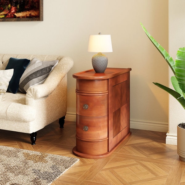 Tribesigns Wood Narrow End Table with 2 Drawers Review