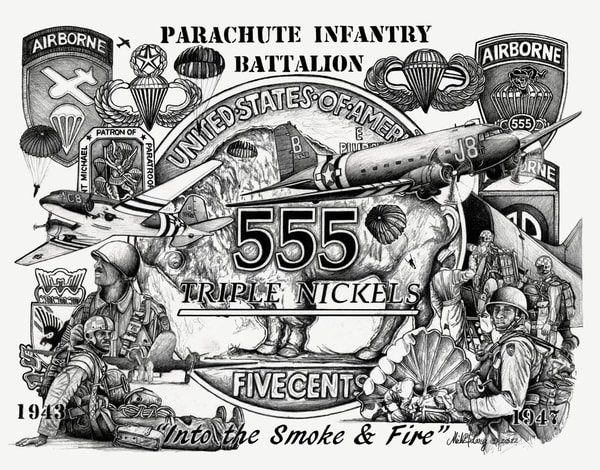 Triple Nickel Accessory 555th Parachute Legacy Fine Art Reviews