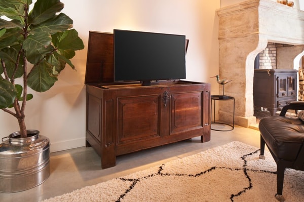 TV lift meubel Antieke dekenkist met Beoordeling